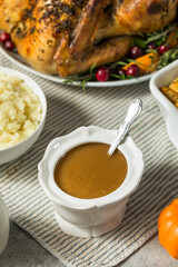 Homemade Thanksgiving Turkey Gravy in a Bowl