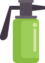 Green plastic spray bottle with a black nozzle and handle, ideal for gardening and plant care