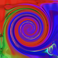 Gradient background top and bottom center red blue and green center waves wallpaper big circle wave