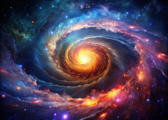 Twisting Galactic Vortex Displaying Stunning Cosmic Phenomena in High Depth of Field