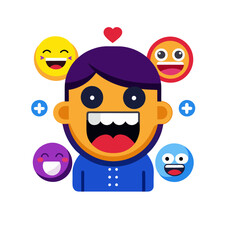  illustration of a cartoon character with a big smile on its face. 