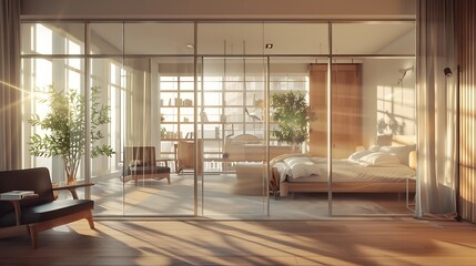 Fototapeta premium Modern Interior of Stylish Living Room ,Wall Mock Up, Frame , Poster with Beautiful Background, 3d render