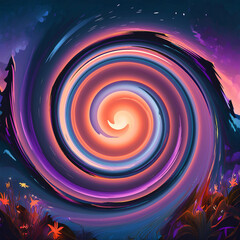 Gradient background top and bottom center red blue and green center waves wallpaper scratch circle wave
