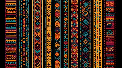 Vibrant Cultural Illustration of Traditional Patterns