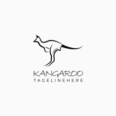 Kangaroo line art minimal logo design