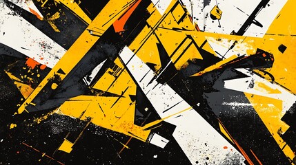 Fototapeta premium Dynamic Bold Angular Lines and Shapes Abstract Art