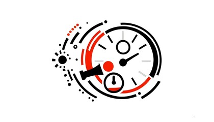 Last Day Countdown with Flat Red Stopwatch Icon