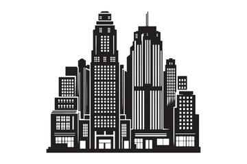 Naklejka premium Building Vector silhouette 