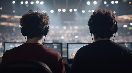 Gamers Compete in Local eSports Tournament Setup with Consoles