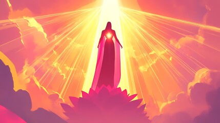 Radiant Goddess on Lotus with Soft Light Effects