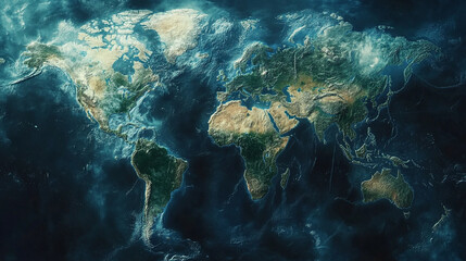 Tekstura heatmapping, tło dla projektu strony, mapa świata, trendy 2025 generative ai	