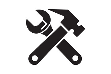 wrench and Hammer tool icon 3.eps