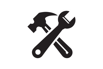 wrench and Hammer tool icon 4.eps