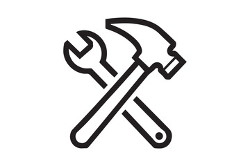 wrench and Hammer tool icon 12.eps