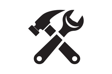 wrench and Hammer tool icon 20.eps