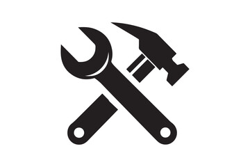 wrench and Hammer tool icon 25.eps
