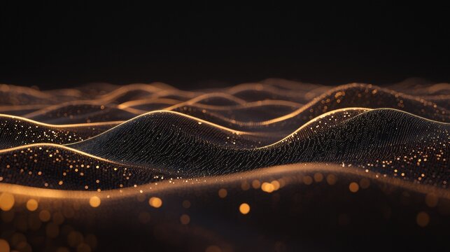 A black and orange background with a lot of dots