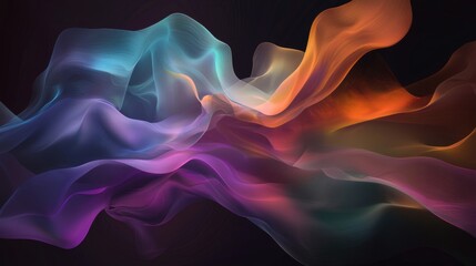 Obraz premium A colorful, flowing piece of fabric with a purple and orange swirl