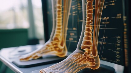 High resolution of various styles of human foot bones and anatomical structures