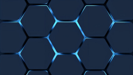 Fototapeta premium Bold blue hexagonal pattern creating a dynamic digital visual