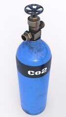 Co2 Gas Cylinder with white background