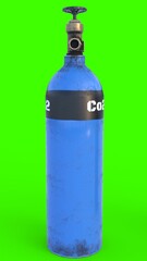 Co2 Gas Cylinder with green background