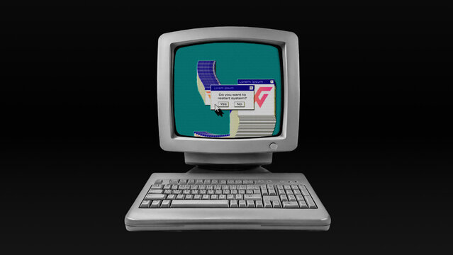 PC 1994 System Retro Computer Logo Reveal 369 1:1 16:9 9:16