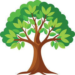 Obraz premium Green Nature Eco Tree Vector Illustration