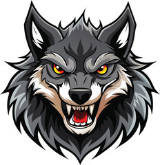 Fierce Angry Wolf Vector Illustration