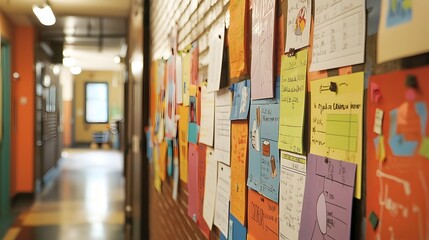 Closeup view of a wall mounted schedule displaying various events and activities organized by a hostel including pub crawls yoga classes and community dinners
