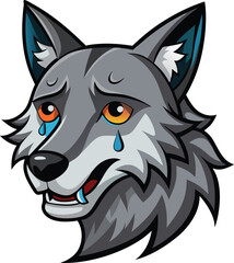 Crying Wolf Head Tribal Vector Design