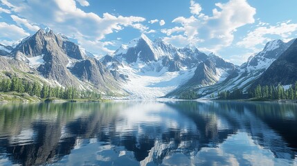 Fototapeta premium The Magnificent Scenery of the Glaciers and the Surrounding