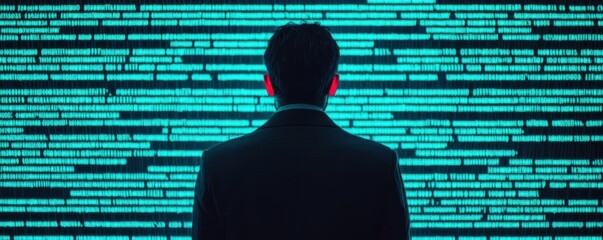 Trend-setting creators identifying key digital topics, futuristic environment, large data displays, production expertise, trend adaptation