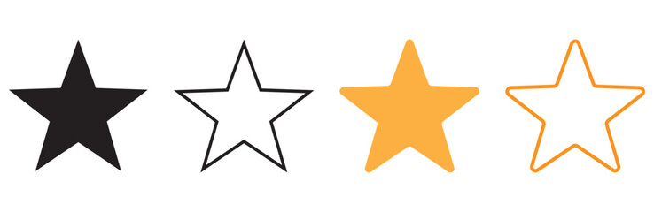 star icon vector symbol set