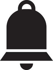 Notification bell icon with a solid fill in black | Useful for UI, UX, website design and apps | Christmas, Festive Season |