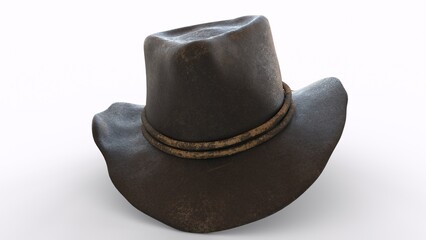 iconic leather hat with white background