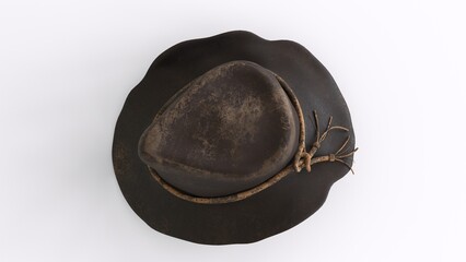 iconic leather hat with white background