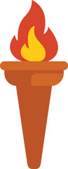 Simple vector illustration of a burning torch, holding a bright red and yellow flame