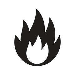 Black Fire icon silhouette vector art on white background