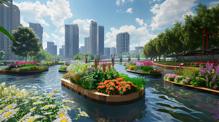 Floating Gardens in an Urban Oasis