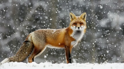 Fototapeta premium Red Fox in Winter Wonderland