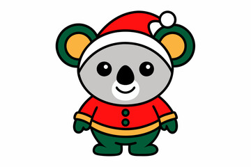A cute baby Bear with Christmas Costume