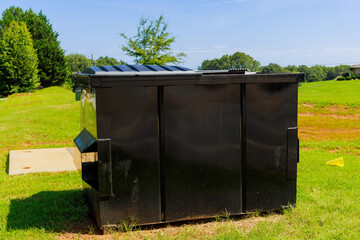 Construction site waste used container made of metal