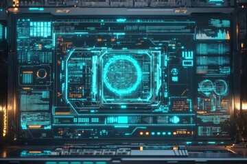 Obraz premium sci-fi and high tech data screen, 