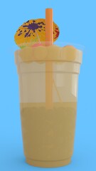 pineapple juice with blue background