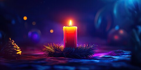 Lighting the first candle on the Advent Wreath in warm tones, celebrating the start of the Christmas season