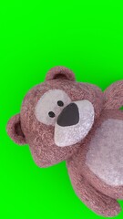 silicone teddy bear with green background