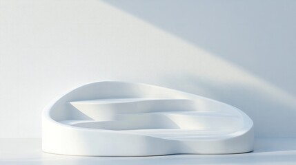 3d rendered empty podium ladder with soft colours