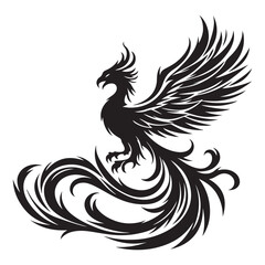 mythical phoenix bird silhouette