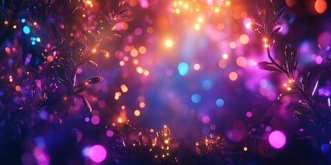 Soft defocused bokeh lights creating a dreamy background, perfect for artistic designs and warm atmospheres